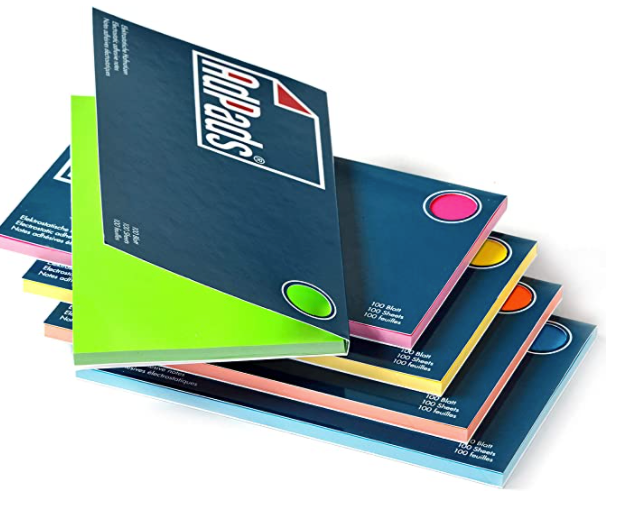 AdPads® elektrostatisch selbstklebende Moderationskarten | 175 x 100mm, 500 Blatt, Set Bunt | Große Static Sticky Notes | Beweglich und verschiebbar auf jeder Oberfläche