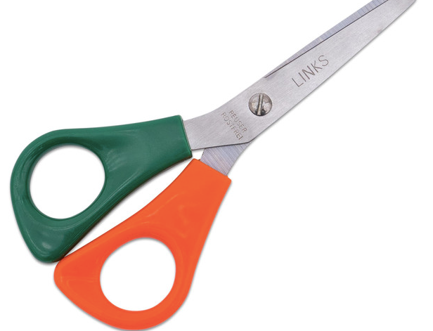 Linkshänder Schülerschere, 14 cm, rund