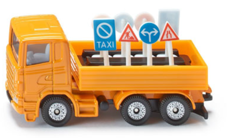 Lkw mit Verkehrszeichen